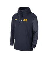 Men's Nike Navy Michigan Wolverines 2023 Coach Half-Zip Hooded Jacket