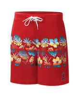 Men's G-iii Sports by Carl Banks Red Los Angeles Angels Breeze Volley Swim Shorts
