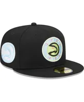 Men's New Era Black Atlanta Hawks Color Pack 59FIFTY Fitted Hat