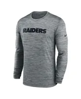 Men's Nike Heather Gray Las Vegas Raiders Sideline Team Velocity Performance Long Sleeve T-shirt