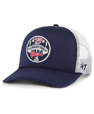 Men's '47 Brand Navy Chicago White Sox Foam Logo Trucker Snapback Hat