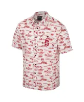 Men's Colosseum White Stanford Cardinal Spontaneous is Romantic Camp Button-Up Shirt