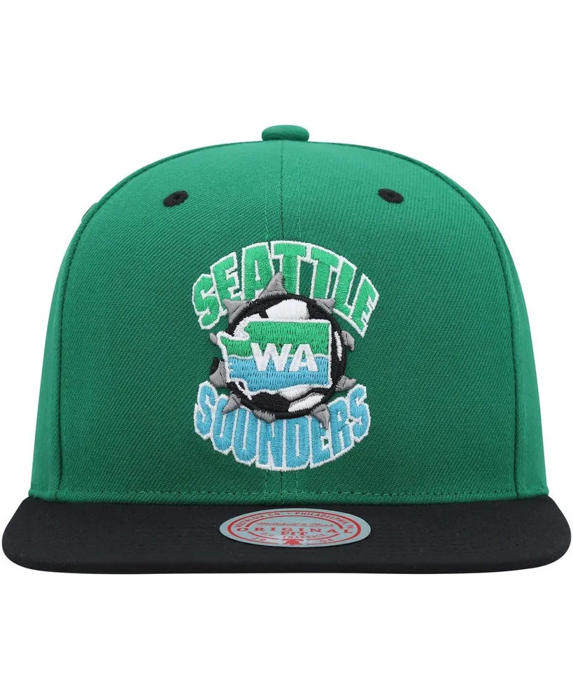Men's Mitchell & Ness Rave Green Seattle Sounders Fc Breakthrough Snapback Hat