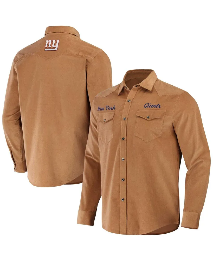 Men's Nfl x Darius Rucker Collection by Fanatics Tan New York Giants Western Button-Up Shirt