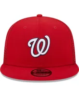 Men's New Era Red Washington Nationals Team Color Trucker 9FIFTY Snapback Hat