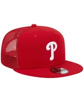 Men's New Era Red Philadelphia Phillies Team Color Trucker 9FIFTY Snapback Hat