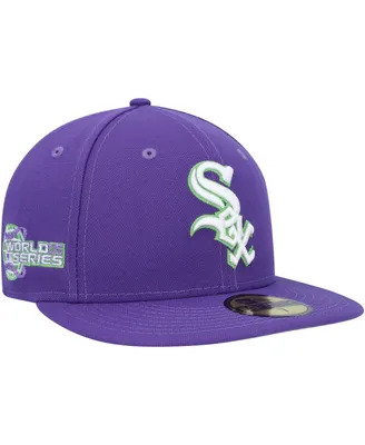 Men's New Era Purple Chicago White Sox Lime Side Patch 59FIFTY Fitted Hat