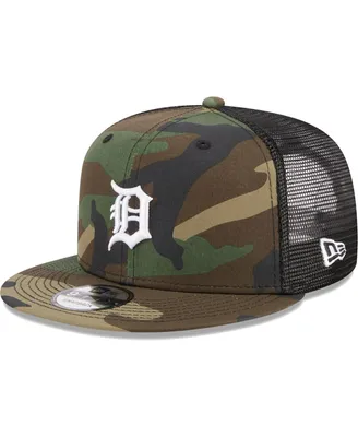 Men's New Era Camo Detroit Tigers Woodland Camo Trucker 9FIFTY Snapback Hat