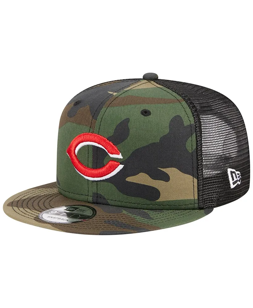 Men's New Era Camo Cincinnati Reds Woodland Camo Trucker 9FIFTY Snapback Hat