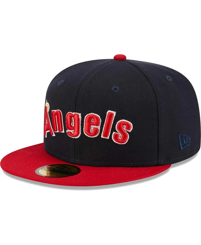 California Angels Mitchell & Ness Cooperstown Collection Circle Change  Trucker Adjustable Hat - Navy