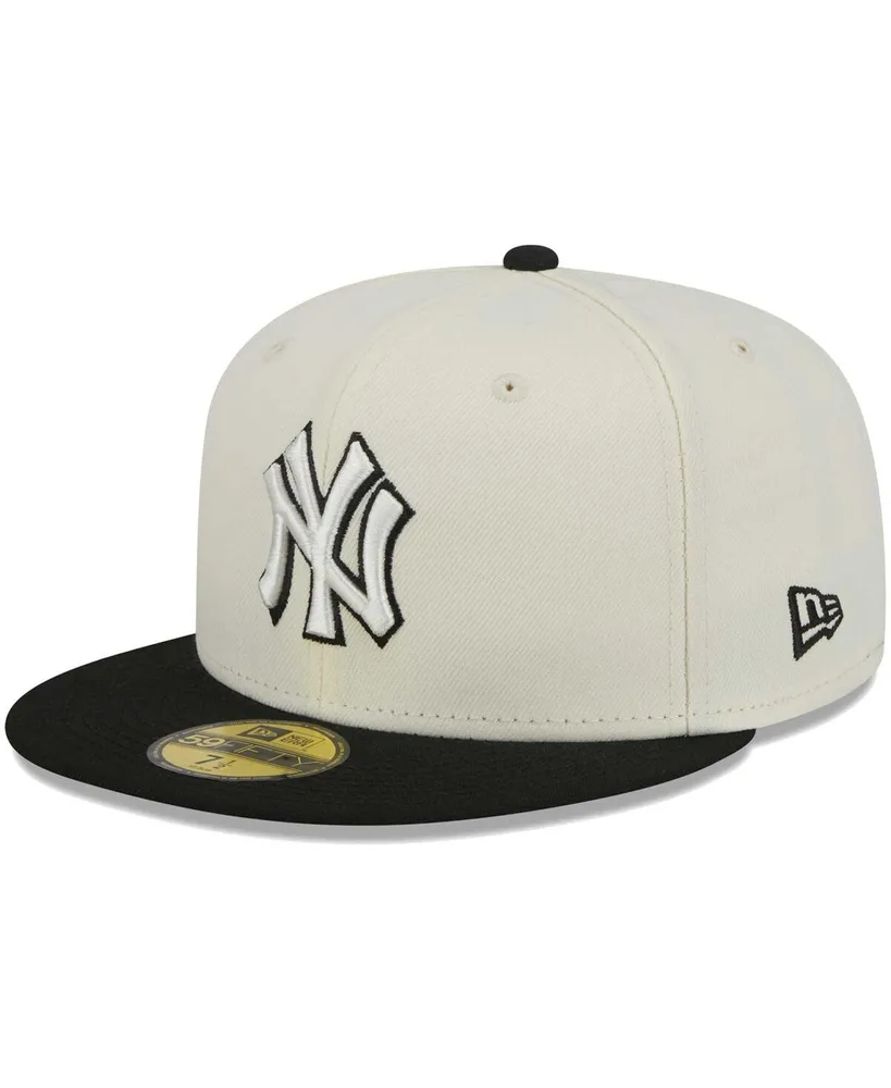 Men's New Era Stone, Black New York Yankees Chrome 59FIFTY Fitted Hat