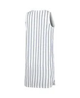 Women's Concepts Sport White Detroit Tigers Reel Pinstripe Knit Sleeveless Nightshirt