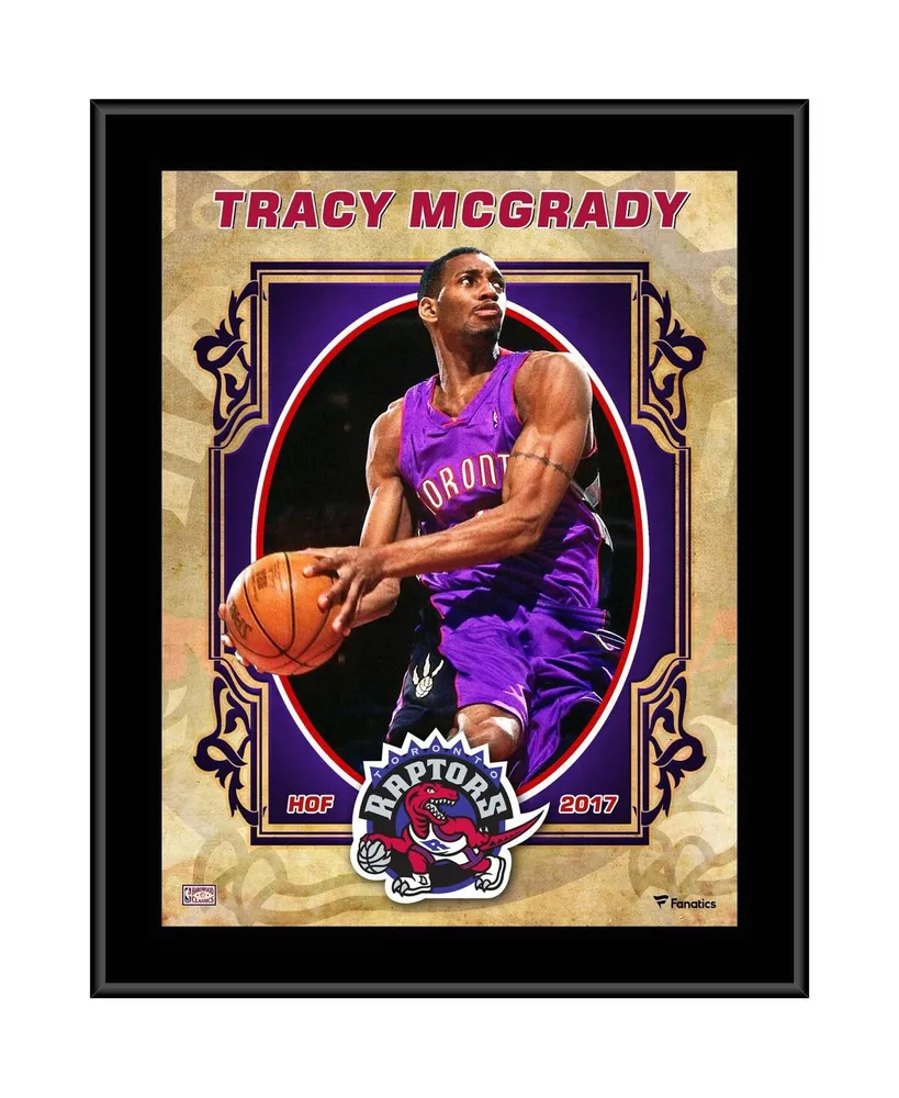 Men's Mitchell & Ness Tracy McGrady Black Toronto Raptors Hardwood Classics  Draft Day Colorwash T-Shirt 