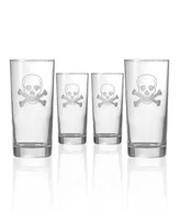 Rolf Glass Skull and Crossbones Cooler Highball Glass 15oz