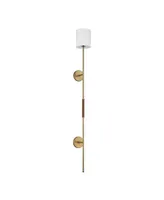 Trade Winds Lighting Trade Winds Nico 1-Light Wall Sconce in Natural Brass with Leather Accent