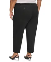 Calvin Klein Plus Pleat-Front Cropped Ankle Pants