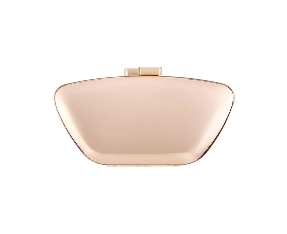 Nina Mirror Metallic Minaudiere Clutch