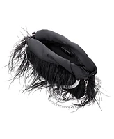 Nina Crystal Handle Feather Pouch