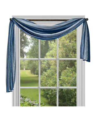 Kate Aurora Royal Ombre Crushed Semi Sheer Single Window Scarf Valance Treatment