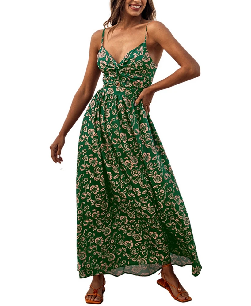 Cupshe Women's Paisley Print Twisted Maxi Beach Dress