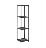 vidaXL Storage Shelf Black 11.8"x11.8"x47.2" Poly Rattan