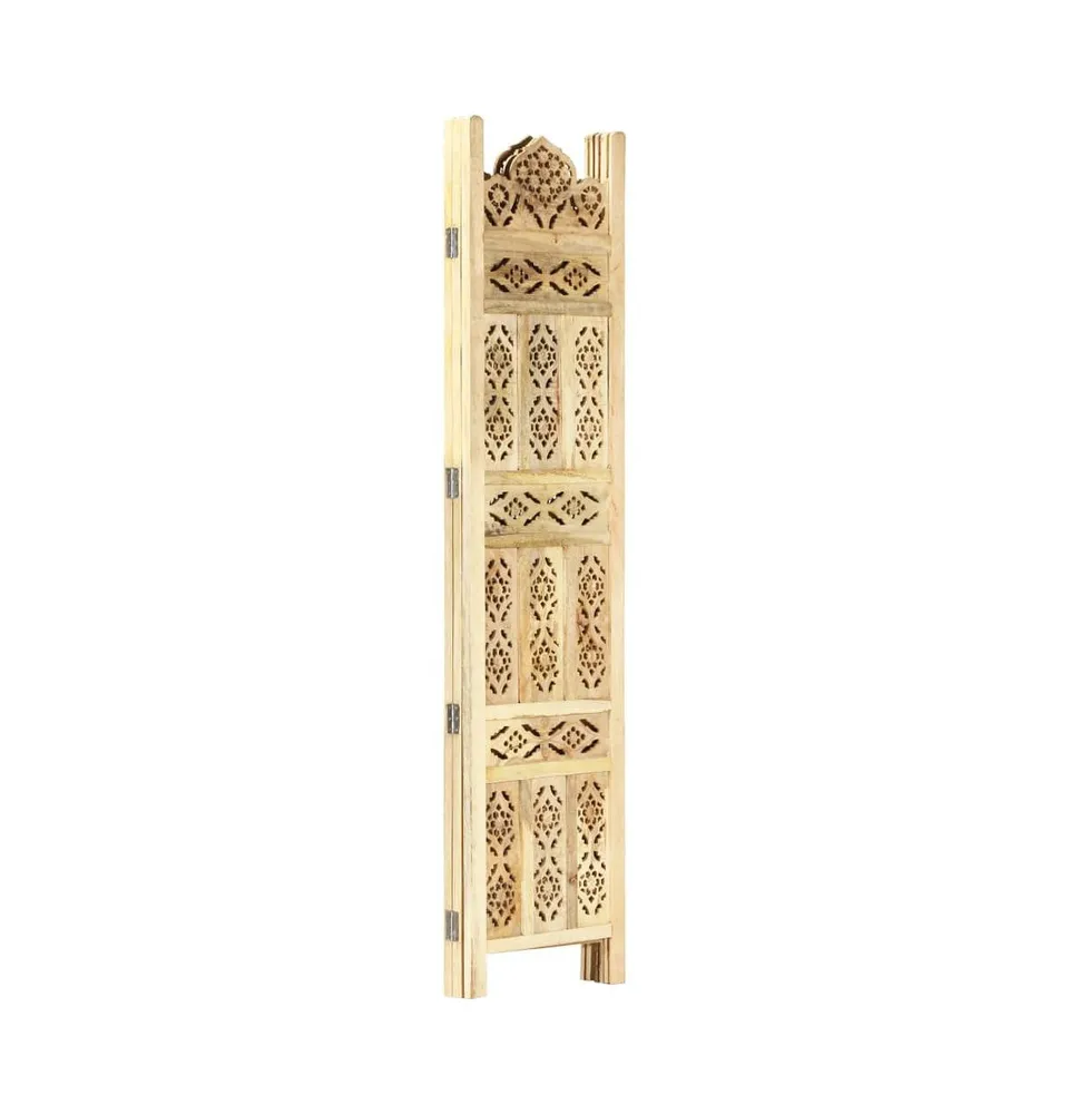 vidaXL Hand carved 3-Panel Room Divider 47.2"x65" Solid Mango Wood