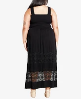 City Chic Plus By The Beach Crochet Maxi Dress