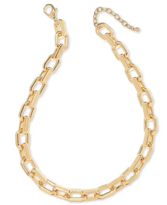 On 34th Gold-Tone Chunky Chain Link Collar Necklace, 15" + 2" extender, Created for Macy's