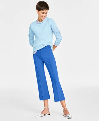 On 34th Women's Cobalt Glaze Ponte Kick-Flare Ankle Pants, Regular and Short Lengths, Created for Macy's