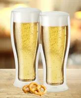 Oggi 2 Piece Double Wall Beer Glass Set