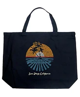 San Diego - Large Word Art Tote Bag