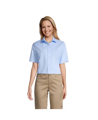 Lands' End Women's School Uniform No Gape Short Sleeve Stretch Shirt