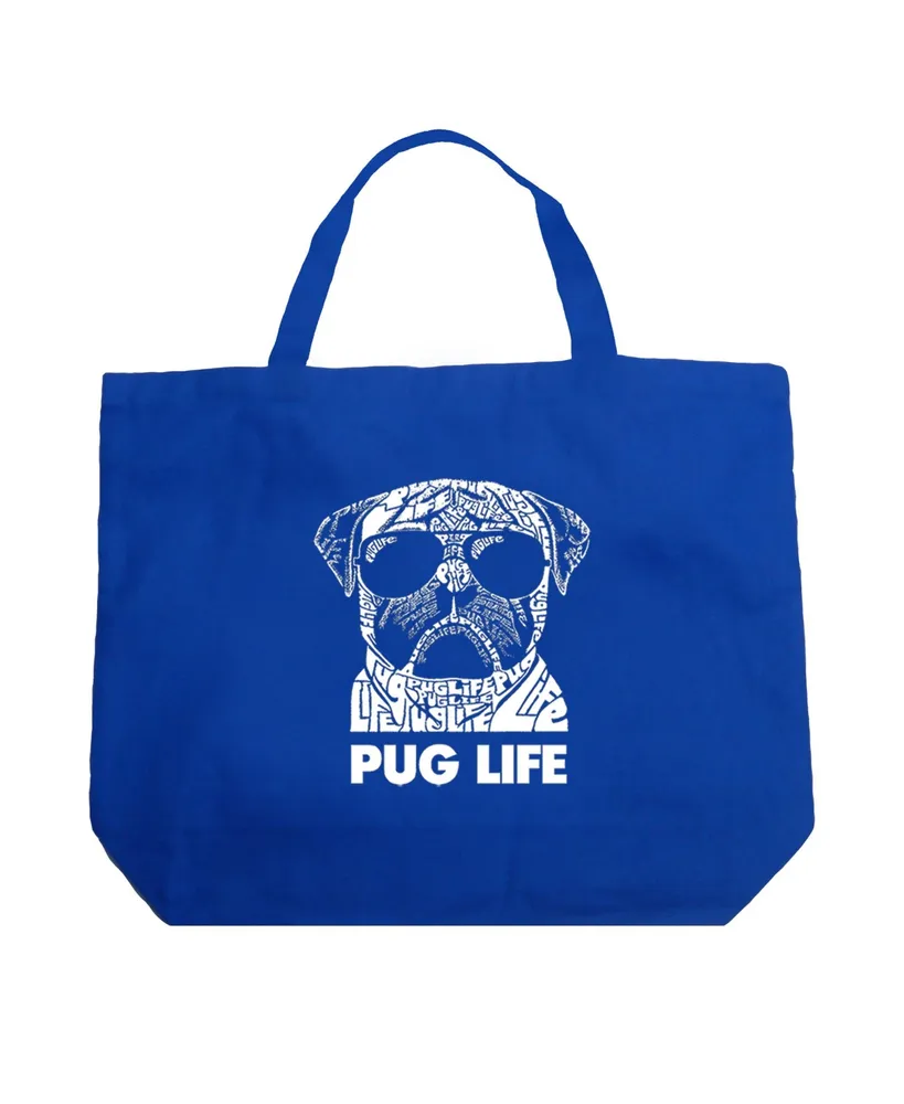 Pug Life - Large Word Art Tote Bag