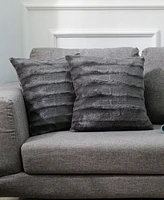 Cheer Collection Plush Reversible Faux Fur 2-Pack Decorative Pillow