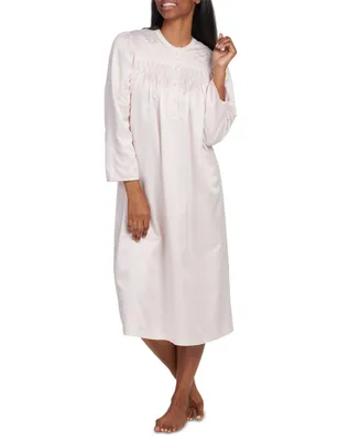 Miss Elaine Women's Embroidered Button-Front Nightgown