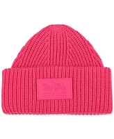 Coach Women's Classic Ribbed Tonal Patch Cuff Beanie