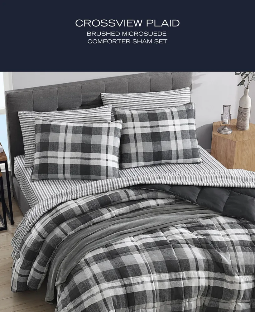 Nautica Cross View Plaid Brushed Micro Suede Piece Comforter Set