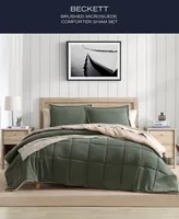 Nautica Beckett Micro suede Sherpa Reverse 3 Piece Comforter Set, Full/Queen