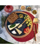 Harry Potter Hogwarts Insignia Acacia and Slate Charcuterie Board with Cheese Tools