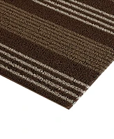 Nautica Polyvinyl Chloride Loop Utility Indoor or Outdoor Striped Mat