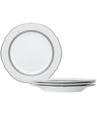 Noritake Charlotta Platinum 4 Piece 9'' Scalloped Accent Plates Set, Service for 4