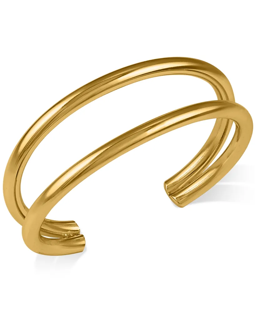 Oma The Label 18k Gold-Plated Stainless Steel Double-Row Cuff Bracelet