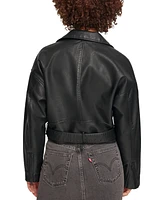 Levi's Women's Cropped Belted Moto Jacket