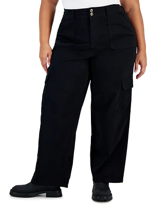 Celebrity Pink Trendy Plus Relaxed-Fit Straight-Leg Cargo Pants