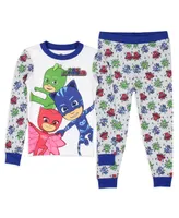 Pj Masks Toddler Boys Gekko Cat Owlette Title Logo Sleep Pajama Set