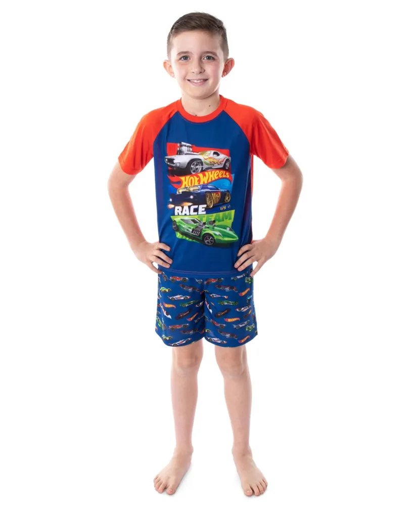 Hot Wheels Cars Boy's Pajamas Race Team Kids T-Shirt and Shorts Pajama Set