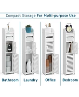 Nestl Narrow Bathroom Storage Cabinet & Organizer with 2 Doors 3 Shelves