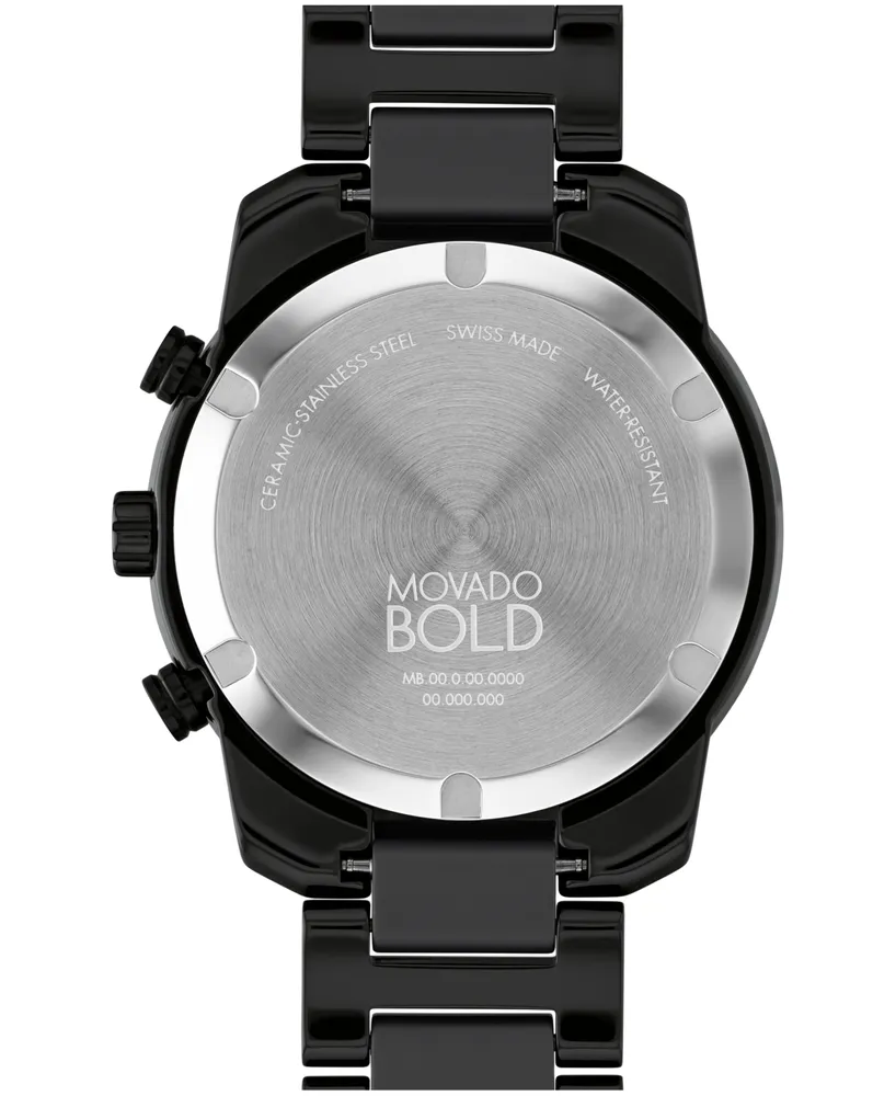Movado Men's Bold Verso Swiss Quartz Chrono Ceramic Watch 44mm