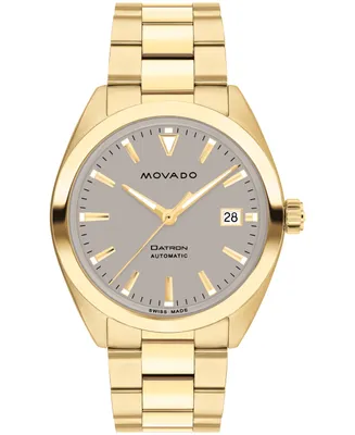 Movado Men's Datron Swiss Auto Ionic Plated Gold Steel Watch 40mm - Gold