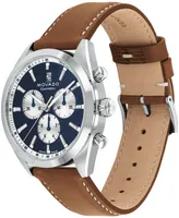 Movado Men's Datron Swiss Quartz Chrono Cognac Leather Watch 40mm